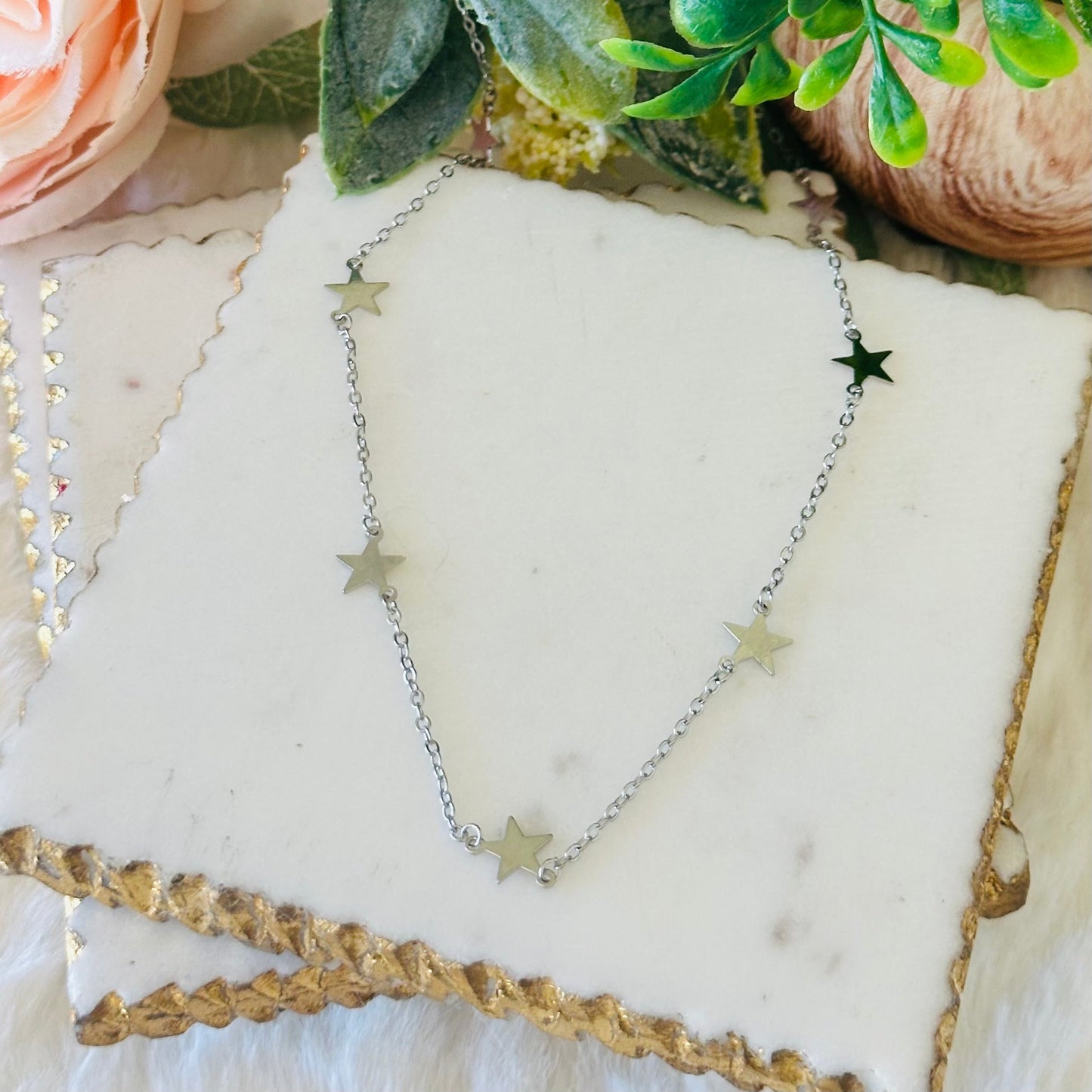 Чокър колие с висулка Stella Dainty Star