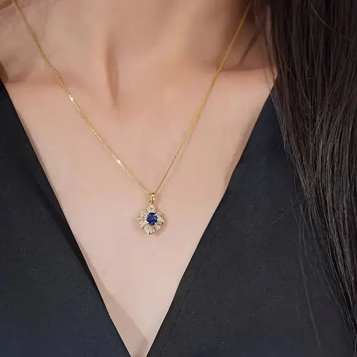 Синьо златисто колие