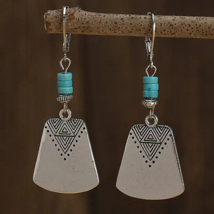 Pendientes con piedra turquesa artesanal