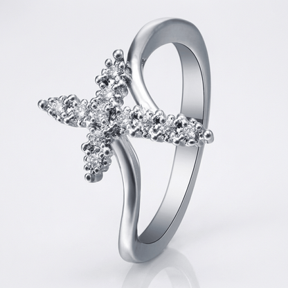 ANILLO CRUZ DE CRISTAL