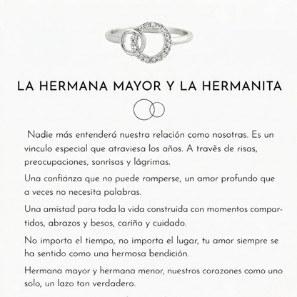 Anillo Hermanas por Siempre – La hermana mayor y la hermanita (Ajustable)
