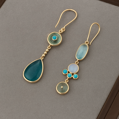 Pendientes colgantes con piedras azules
