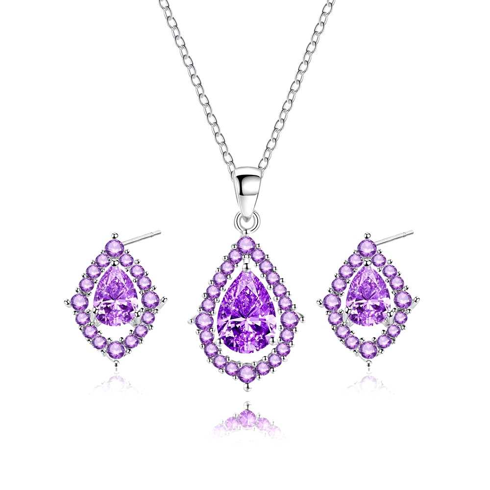 Collar y pendientes Nadine Amatista
