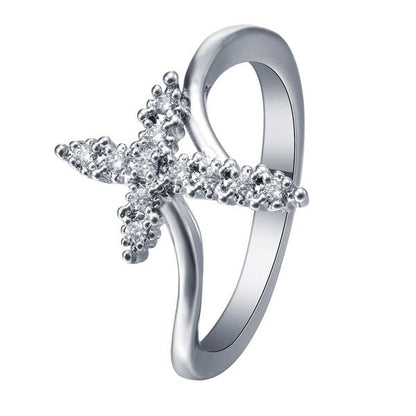 ANILLO CRUZ DE CRISTAL