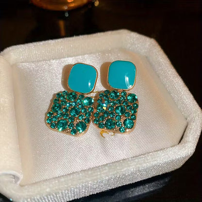 Pendientes colgantes en forma cuadrada