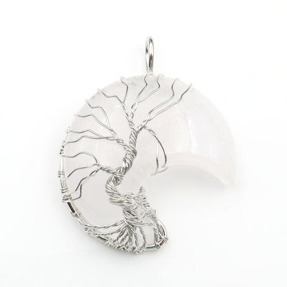 Collar con colgante Árbol de la Vida en cristal lunar Accesorios