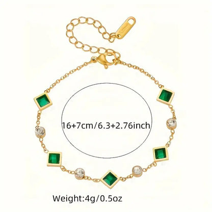Pulsera Esmeralda Celeste