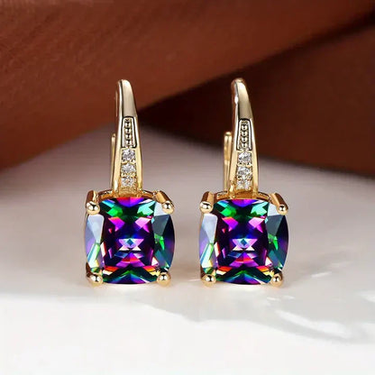 Pendientes Aro de Oro con Piedras Misteriosas