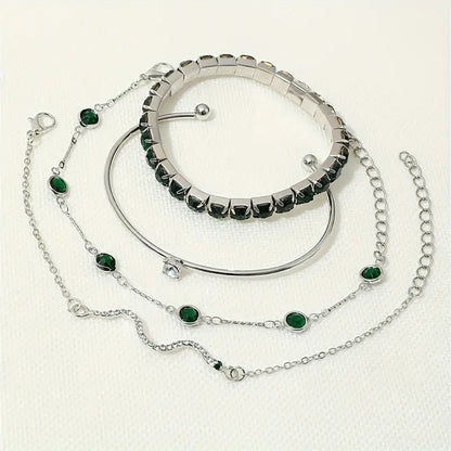 Conjunto de Pulseras Esmeralda Pura | Oro
