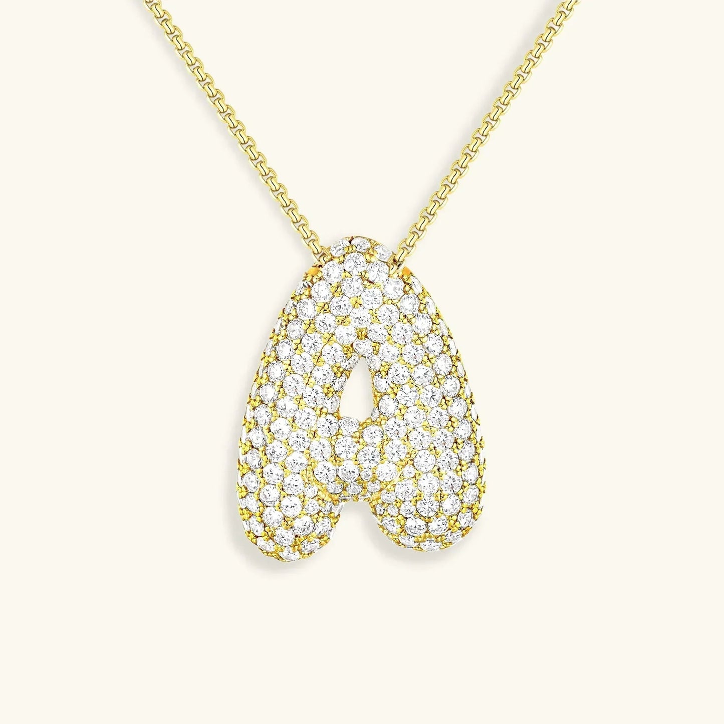 Collar de Diamantes con Inicial en Burbuja