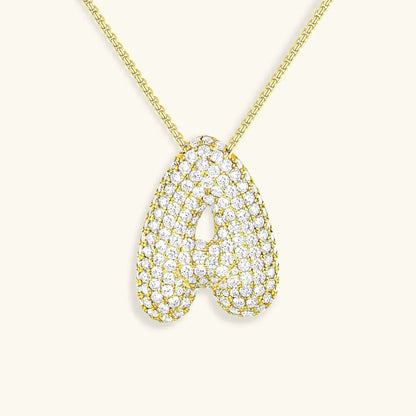 Collar de Diamantes con Inicial en Burbuja