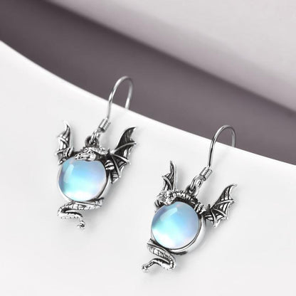 Pendientes brillantes con piedra lunar
