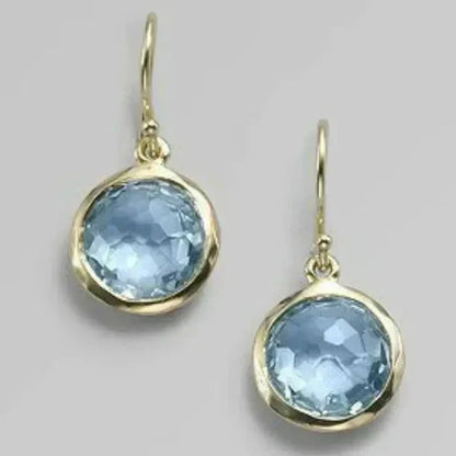 Pendientes con cristal azul claro