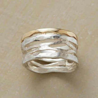 Anillo cuadrado vintage en oro rosa