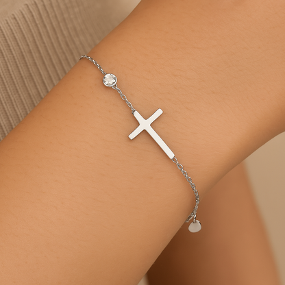 Pulsera Corazón Plateada Faith