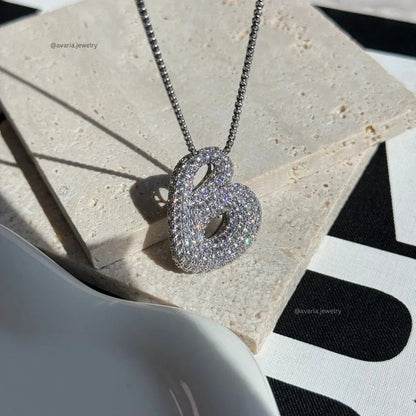 Collar de Diamantes con Inicial en Burbuja