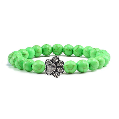 Pulsera con cuentas en forma de pata – Diseño en piedra natural