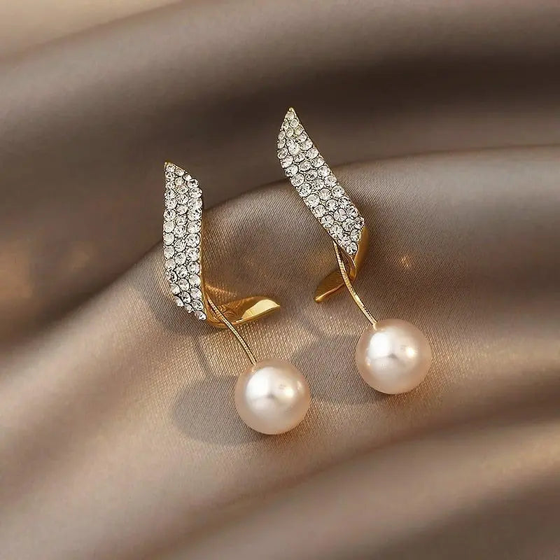 Pendientes de oro con perlas