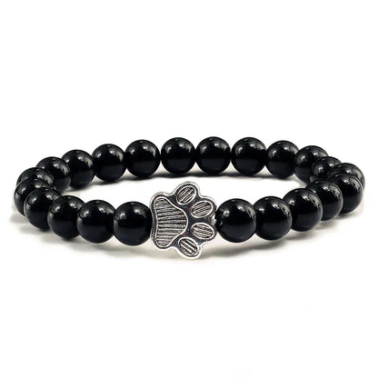 Pulsera con cuentas en forma de pata – Diseño en piedra natural