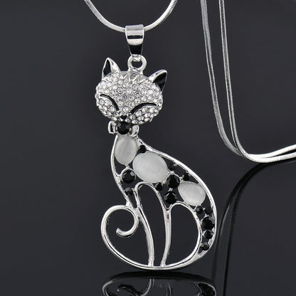 Collar Gatitos del Amor en plata con circonita