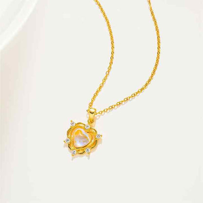Collar de piedra lunar - Forma de corazón