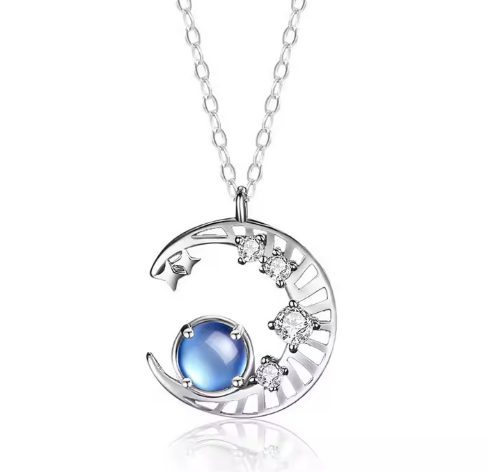 Collar de piedra lunar - Colgante de luna