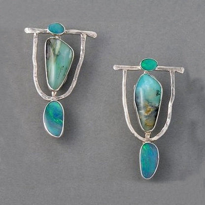 Pendientes vintage en plata y turquesa
