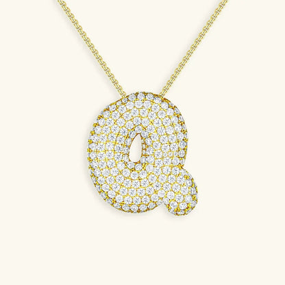 Collar de Diamantes con Inicial en Burbuja