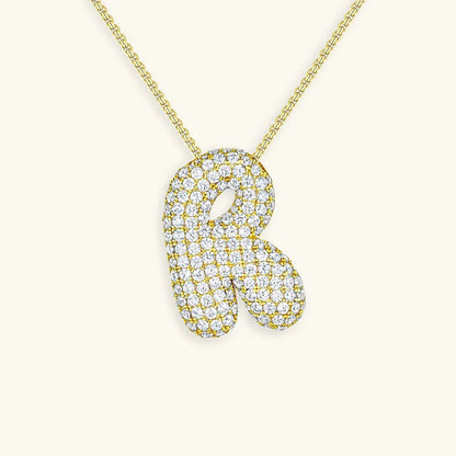 Collar de Diamantes con Inicial en Burbuja