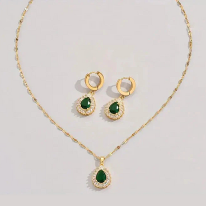 Conjunto de Joyería Esmeralda Reina