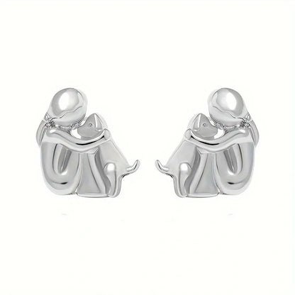 Pendientes Abrazo en dos tonos, plata y oro
