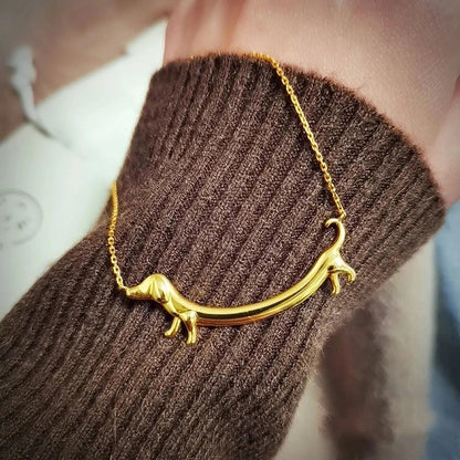 Collar Cane Salame en tono dorado