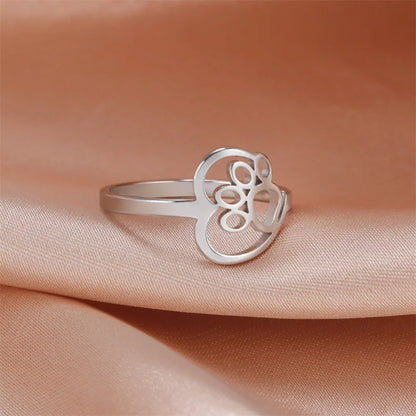 Anillo Corazón y Pata (Ajustable)