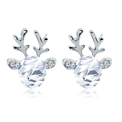 Pendientes con cristales en forma de reno festivo