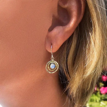 Pendientes Boho Saturn con ópalo turquesa