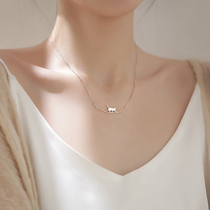 Collar Gato Escalador en plata