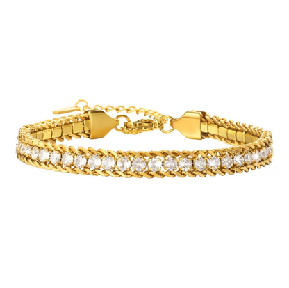 Pulsera de acero inoxidable con cadena de circonita
