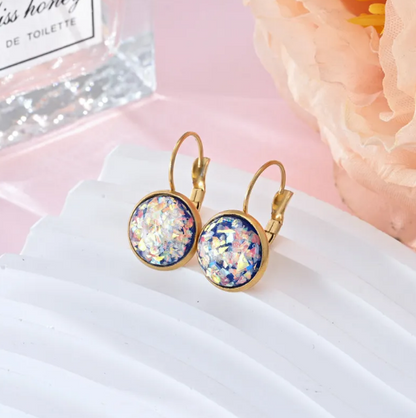 Pendientes de acero inoxidable con lentejuelas y estrellas