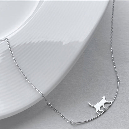 Collar Gato Escalador en plata