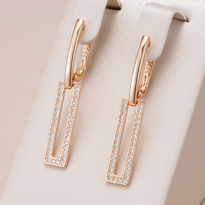 Pendientes brillantes rectangulares elegantes