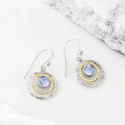 Pendientes Boho Saturn con ópalo turquesa