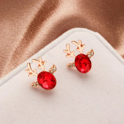 Pendientes con cristales en forma de reno festivo