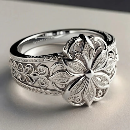 Anillo Exótico Floral en Oro con Circonita | Oro