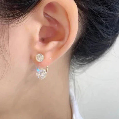 Pendientes de doble cara con circonitas