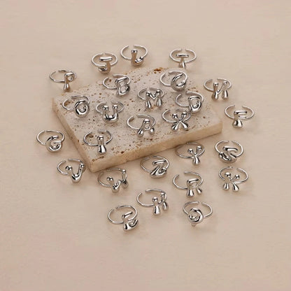 Anillo de Oro con Letra Personalizada en Burbuja (Ajustable)