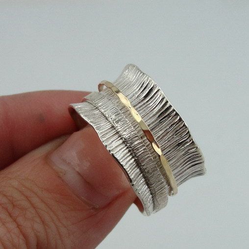 Anillo fino vintage en plata dorada