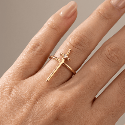 ANILLO DE ESPADA CRUZ DE PLATA