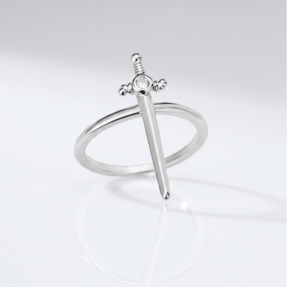ANILLO DE ESPADA CRUZ DE PLATA