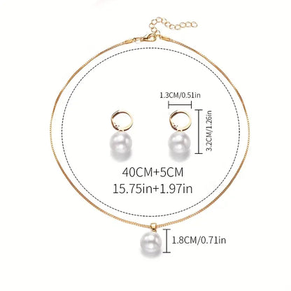 Conjunto de Joyas Perla Dorada | Oro