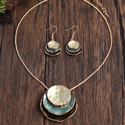 Conjunto Collar y Pendientes Boho Esmaltados Hecho A Mano